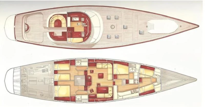 diagram aboard ELETTRA Yacht for Sale