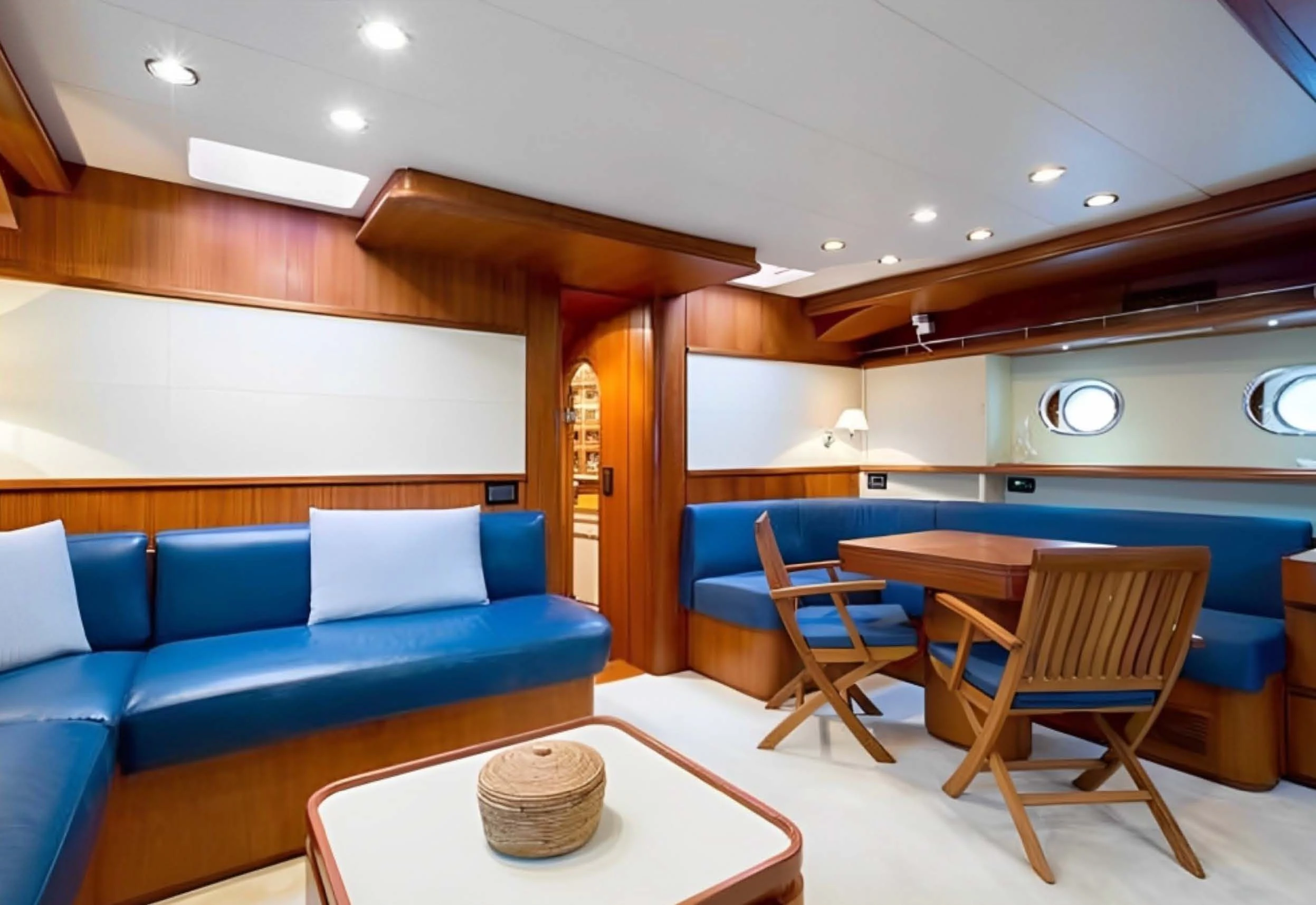 a room with a couch and a table aboard ELETTRA Yacht for Sale