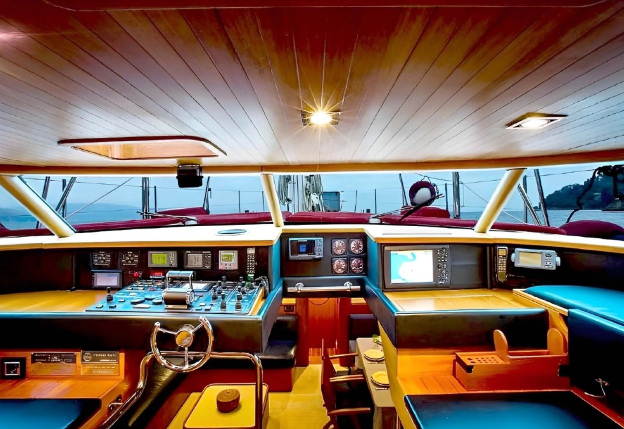 inside of a vehicle aboard ELETTRA Yacht for Sale