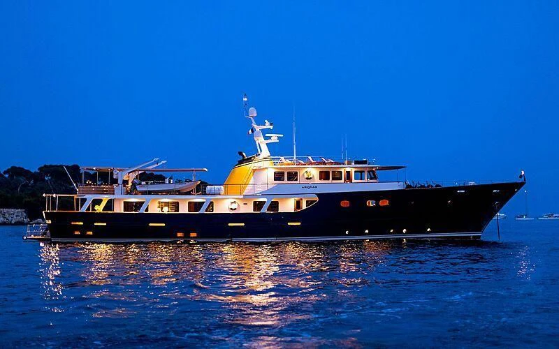 a large boat in the water aboard ARIONAS Yacht for Sale