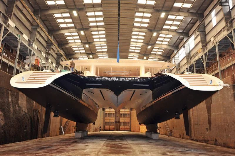 a large metal object in a building aboard HEMISPHERE Yacht for Sale