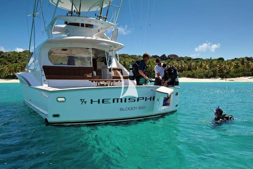 a group of people on a boat aboard HEMISPHERE Yacht for Sale
