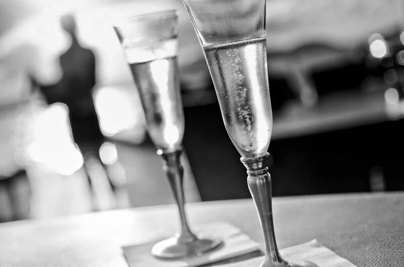 two glasses of champagne aboard HEMISPHERE Yacht for Sale