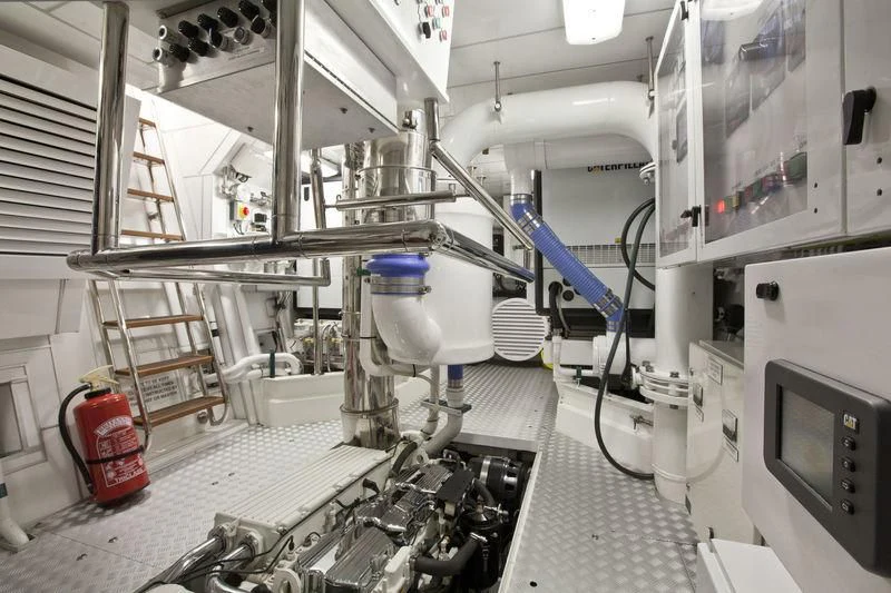 a room with machinery aboard HEMISPHERE Yacht for Sale