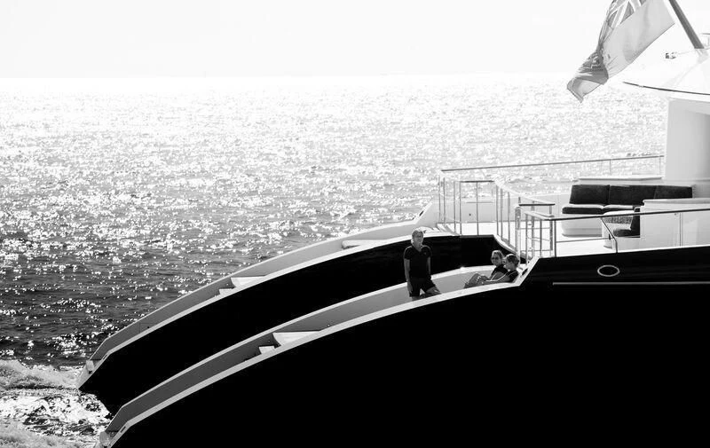a person standing on a boat aboard HEMISPHERE Yacht for Sale