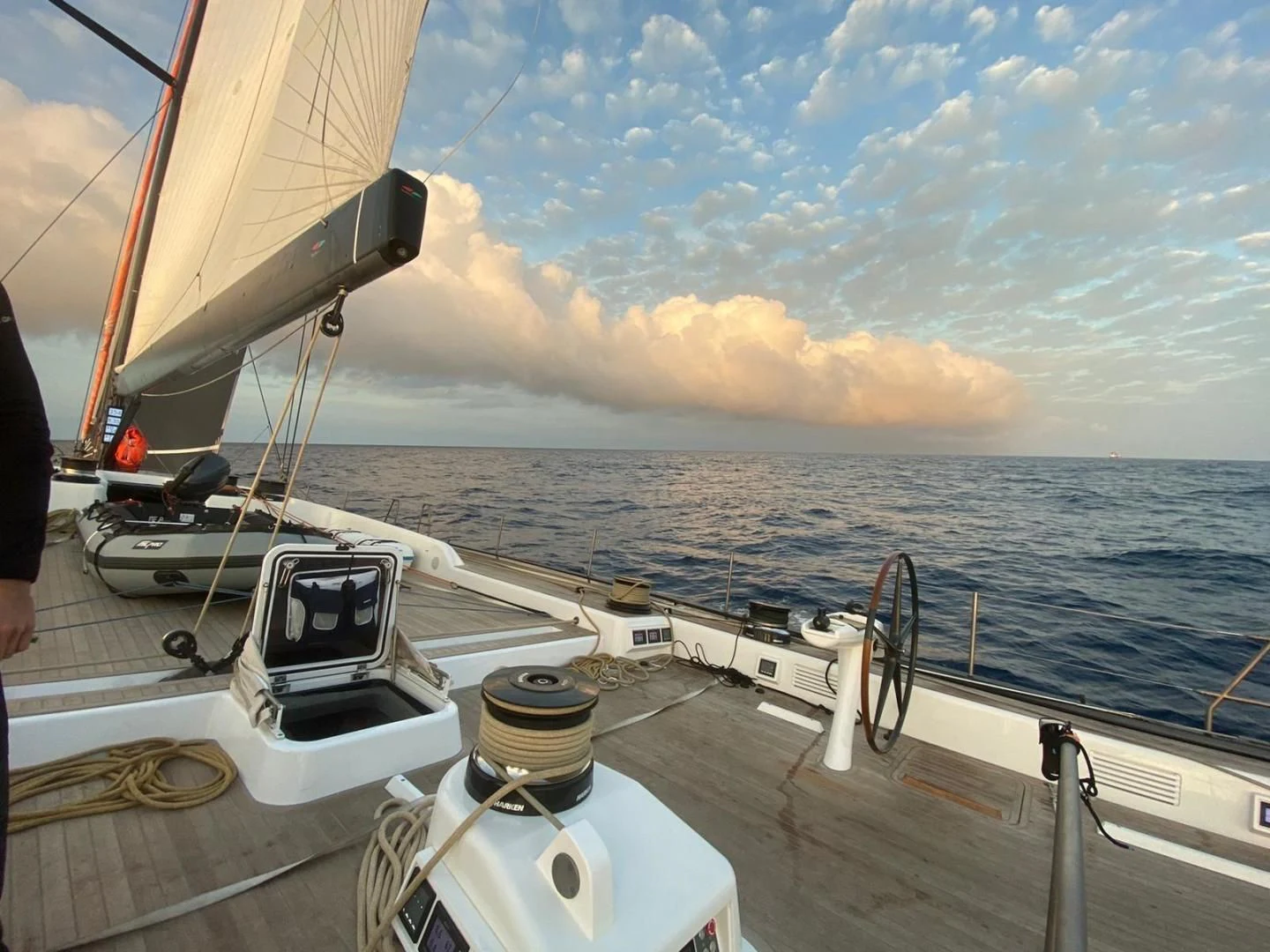 a boat on the water aboard MY CAT Yacht for Sale
