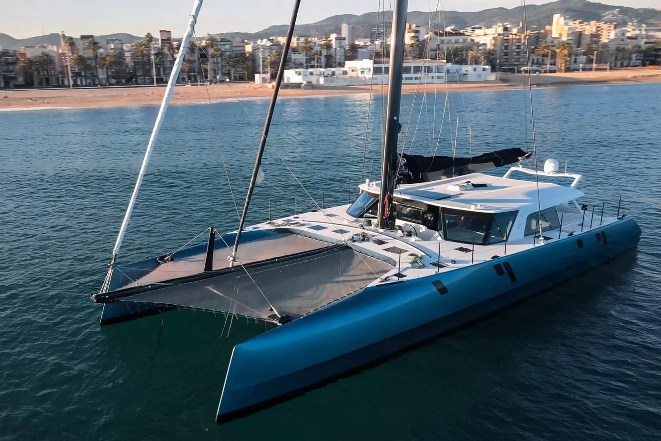 a boat in the water aboard MY CAT Yacht for Sale