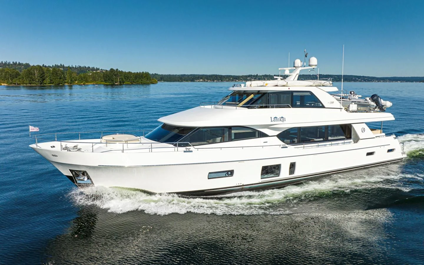 a boat on the water aboard HYAK Yacht for Sale