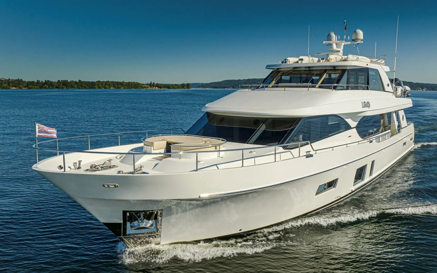 a boat on the water aboard HYAK Yacht for Sale