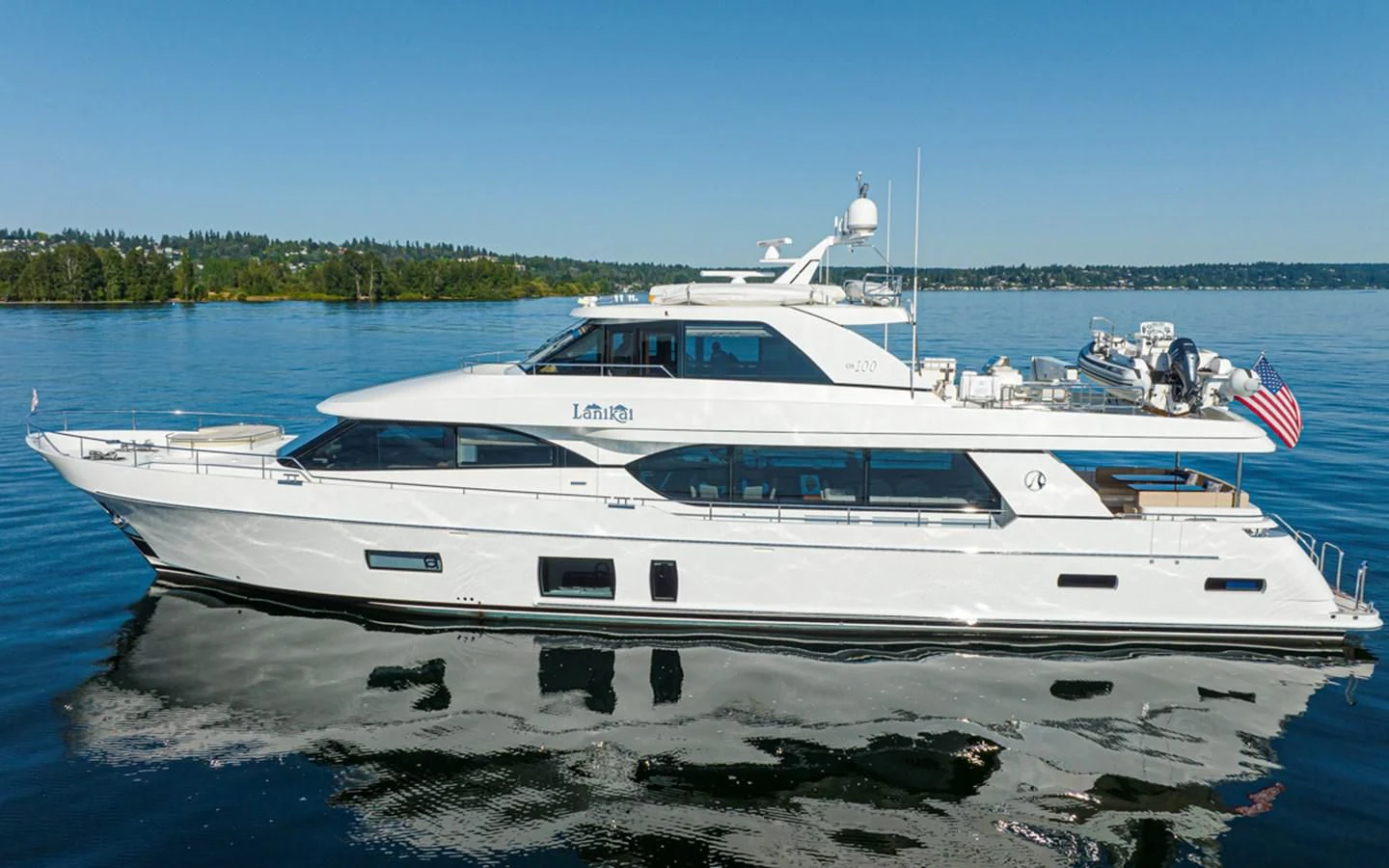 a boat on the water aboard HYAK Yacht for Sale