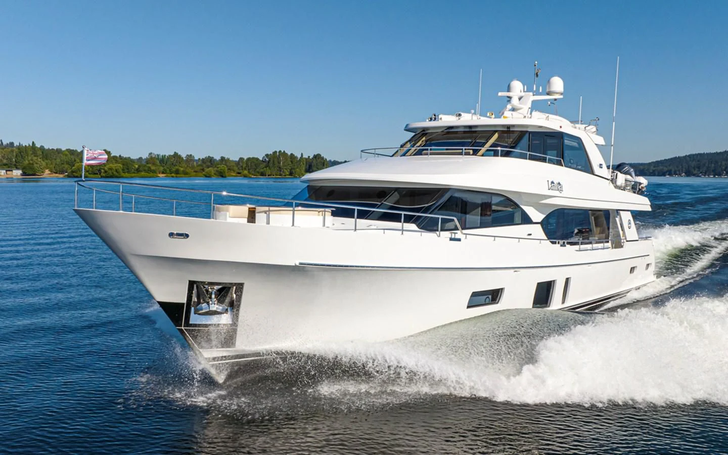 a boat on the water aboard HYAK Yacht for Sale