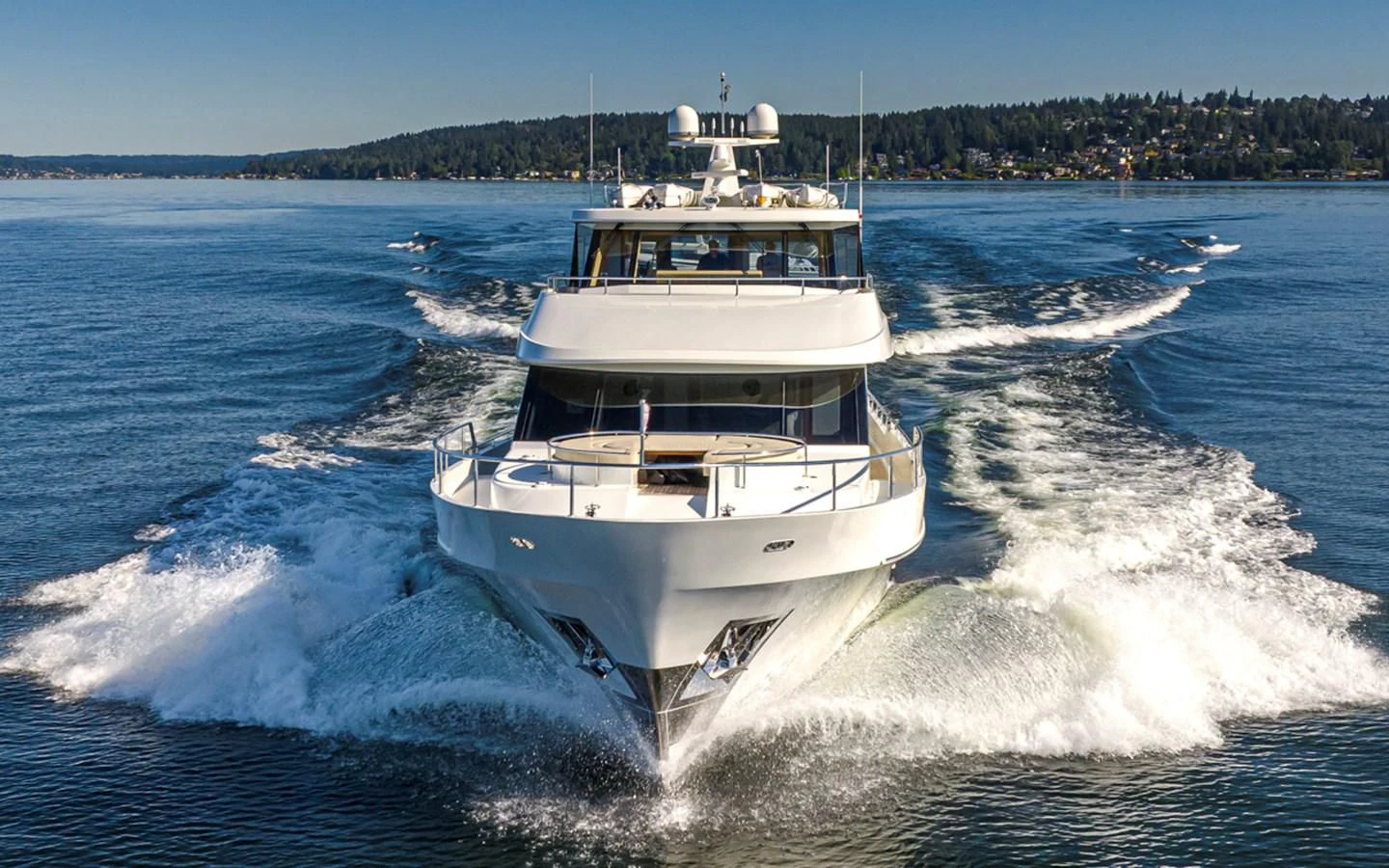 a boat on the water aboard HYAK Yacht for Sale