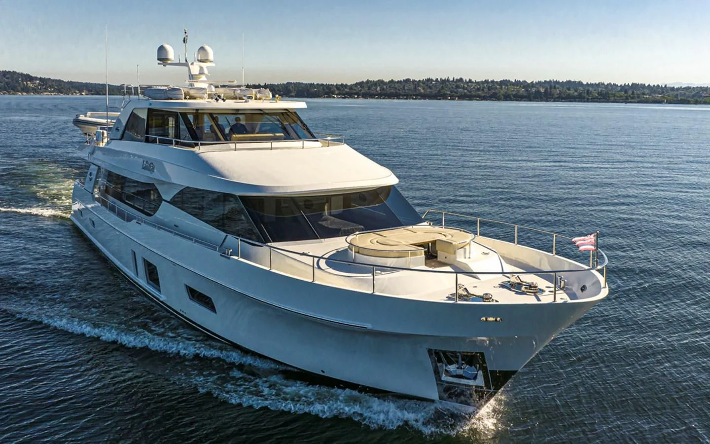 a boat on the water aboard HYAK Yacht for Sale