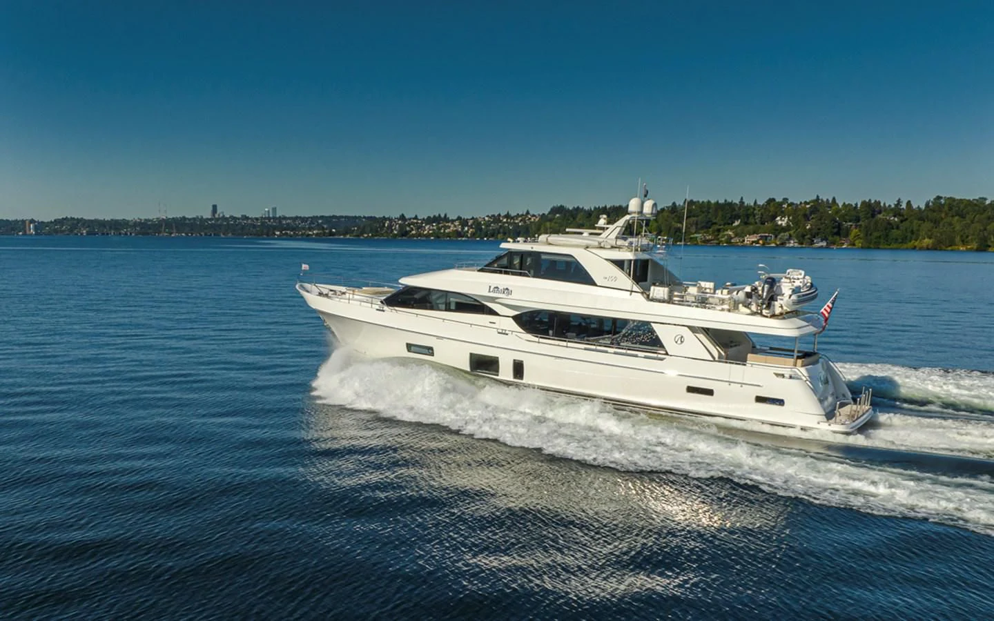 a boat on the water aboard HYAK Yacht for Sale