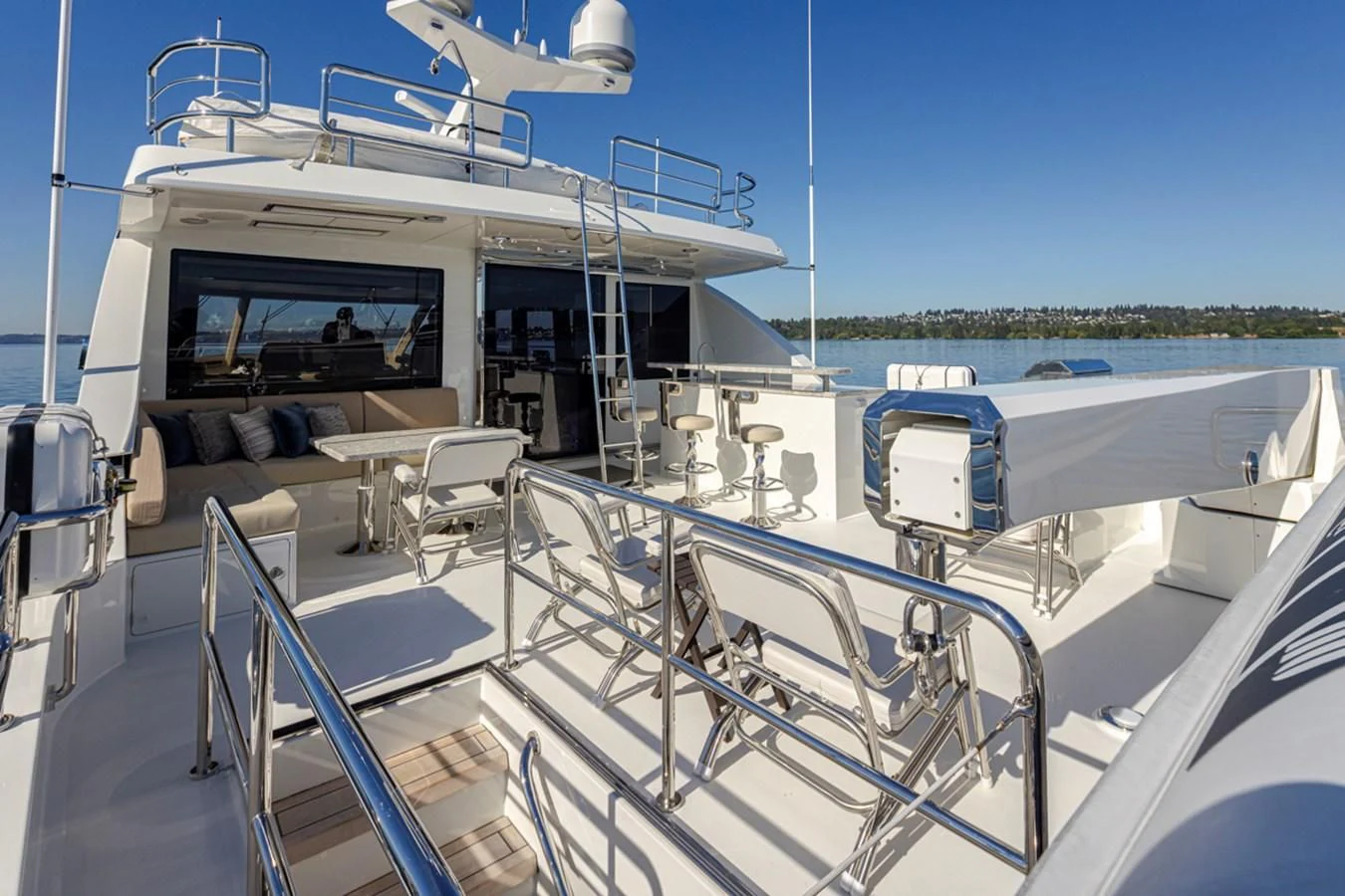 a boat on the water aboard HYAK Yacht for Sale