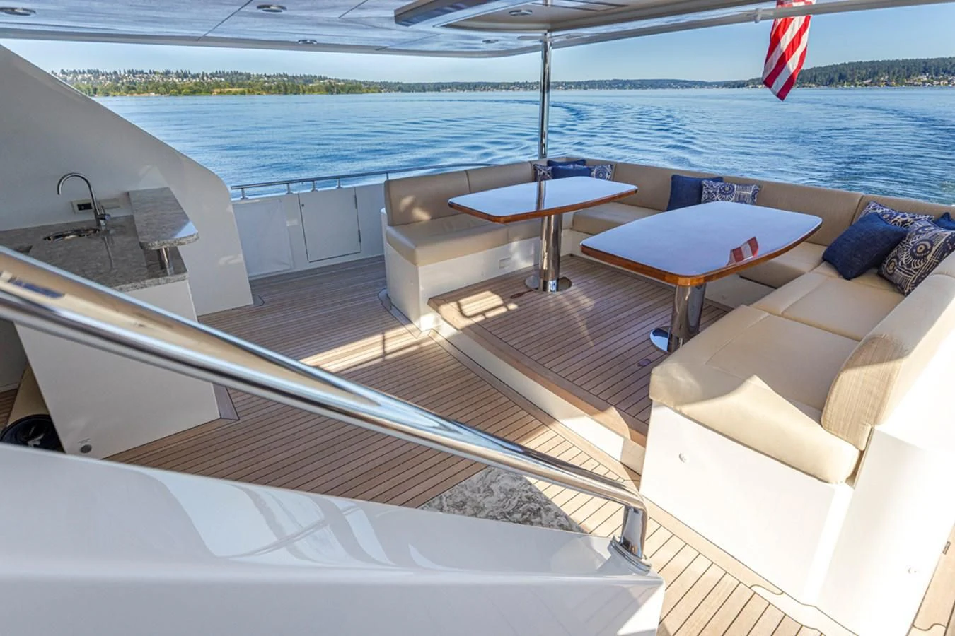 a boat on the water aboard HYAK Yacht for Sale