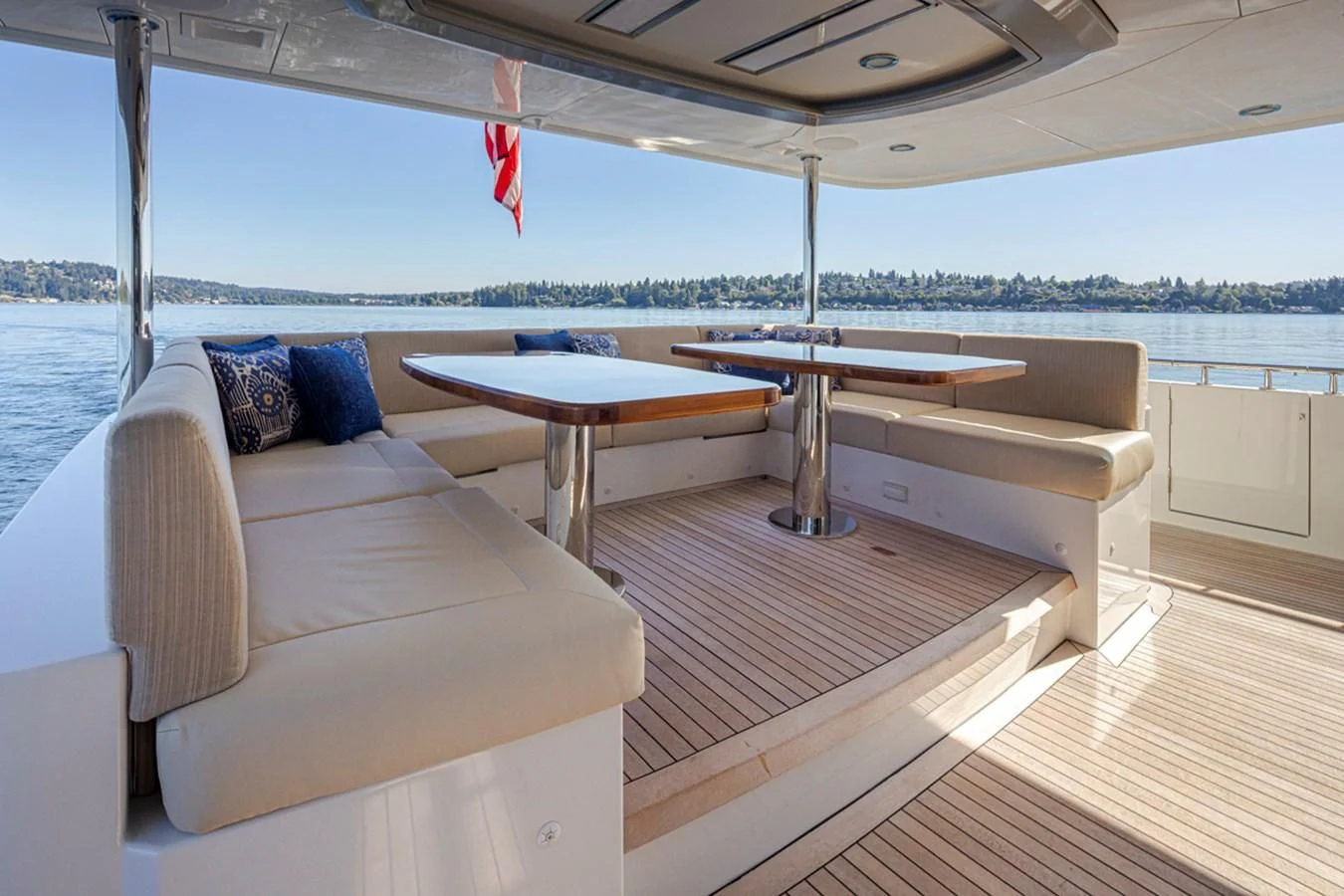 a boat on a deck aboard HYAK Yacht for Sale