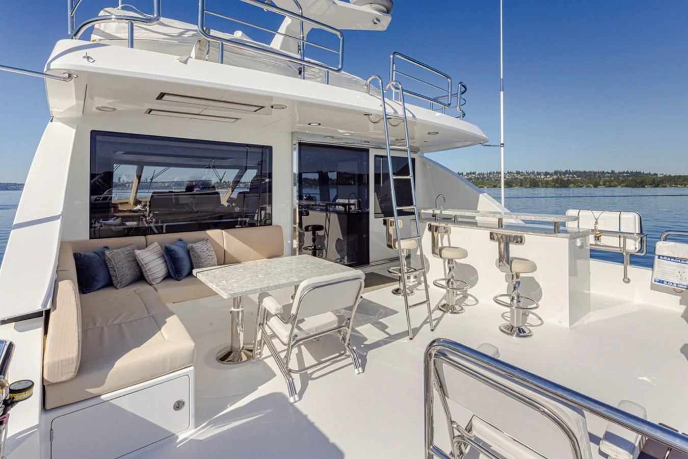 a boat on the water aboard HYAK Yacht for Sale