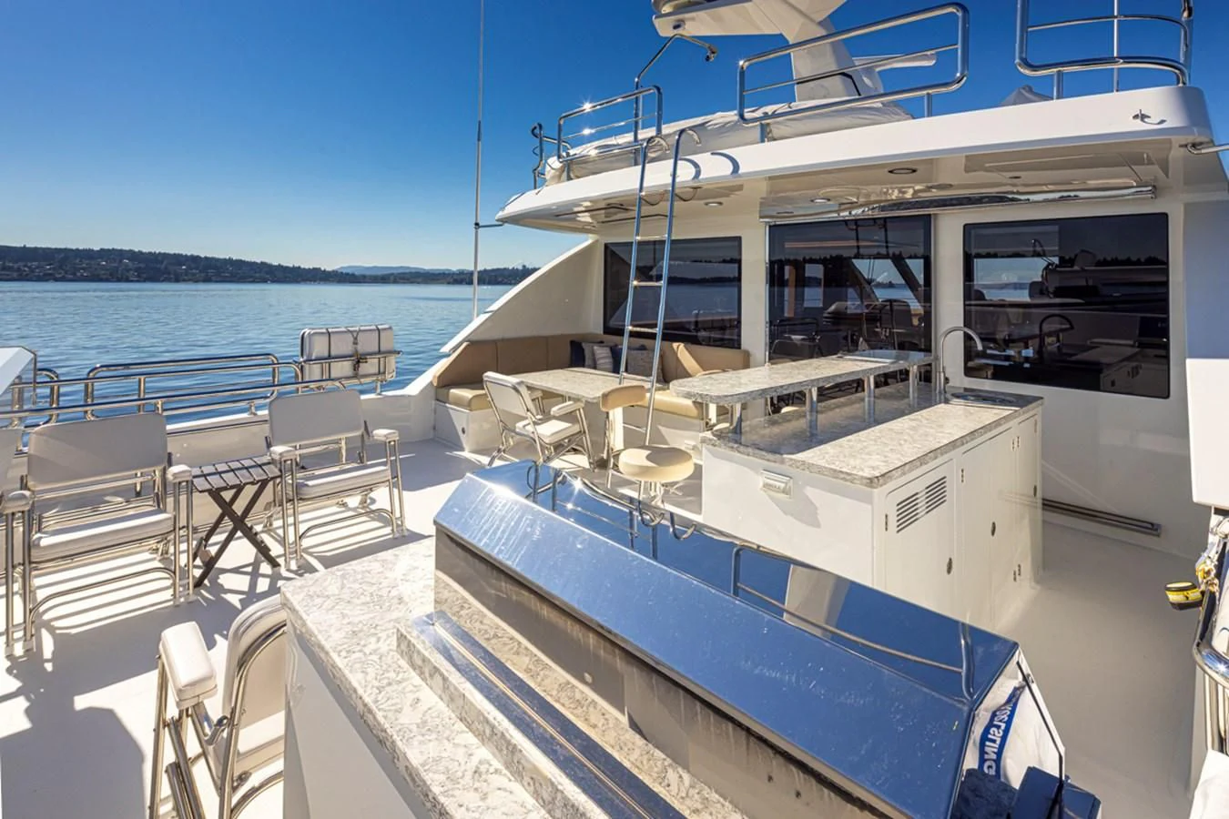 a boat on the water aboard HYAK Yacht for Sale