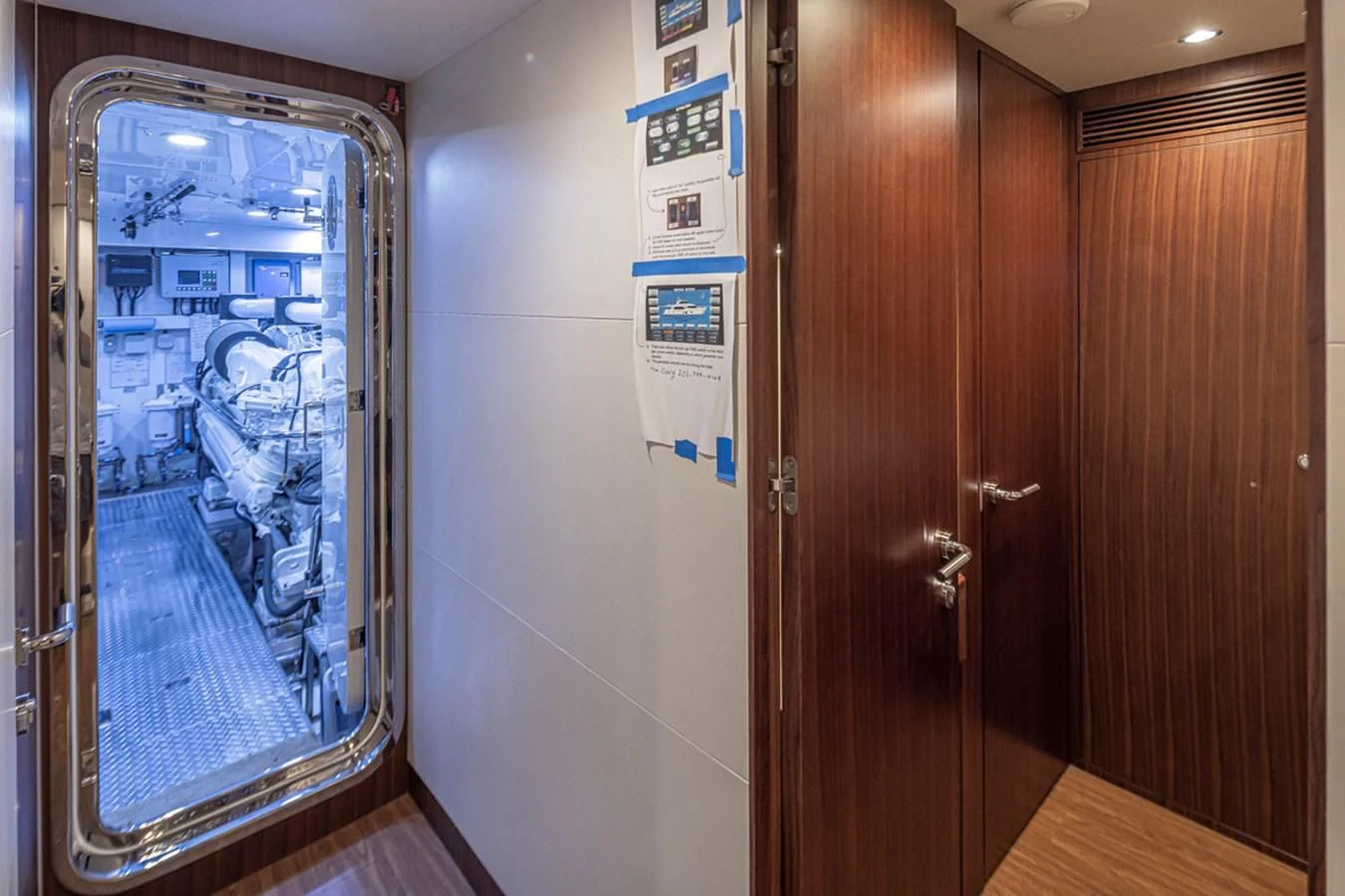 a glass door with a glass door aboard HYAK Yacht for Sale