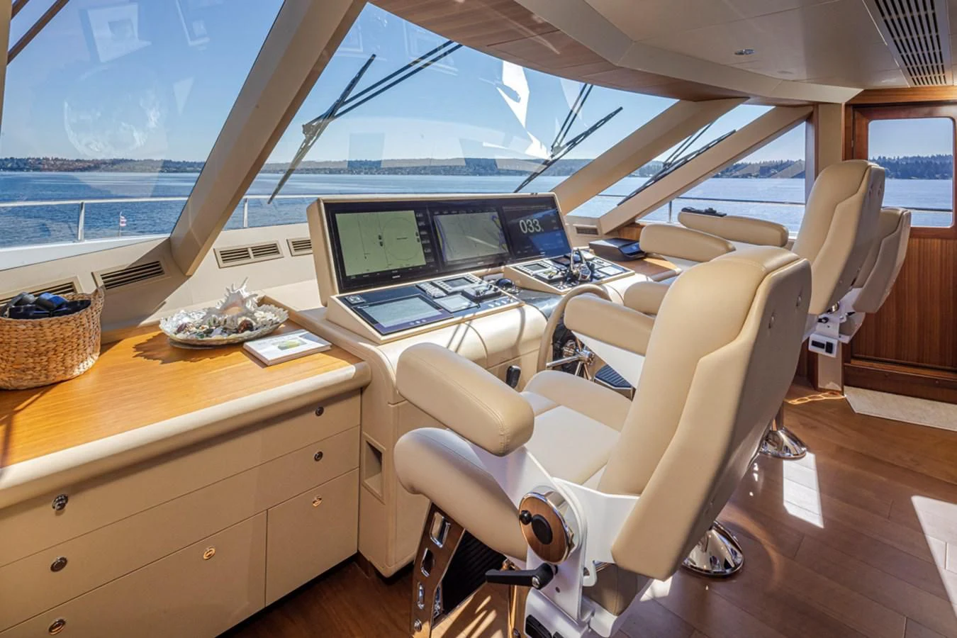 a room with a desk and a computer aboard HYAK Yacht for Sale