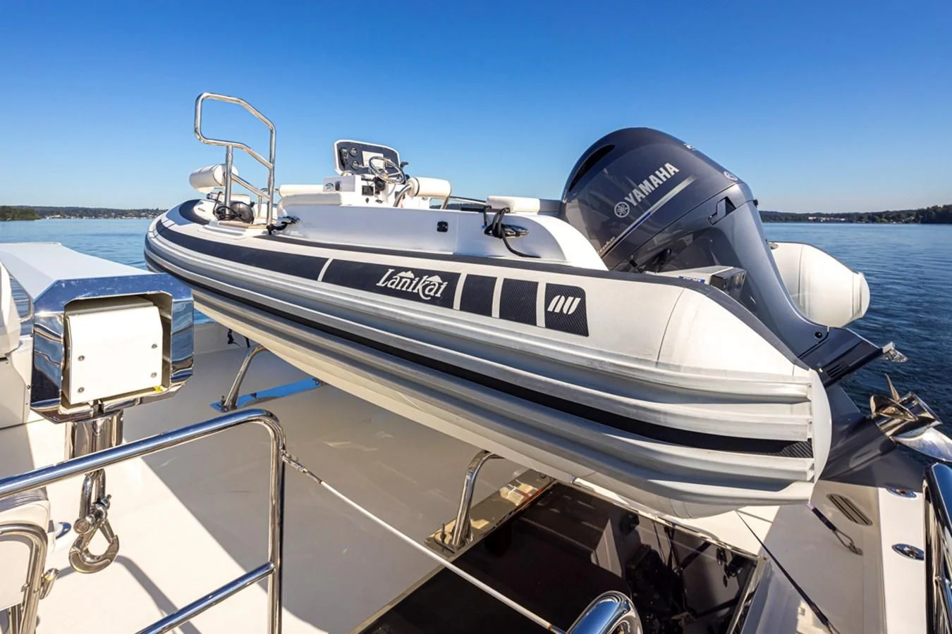 a boat on the water aboard HYAK Yacht for Sale