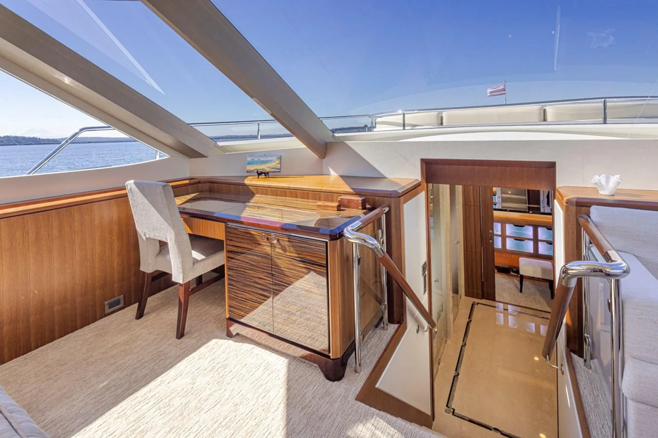 a pool table in a tent aboard HYAK Yacht for Sale