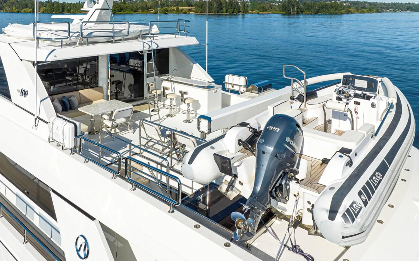 a boat on the water aboard HYAK Yacht for Sale