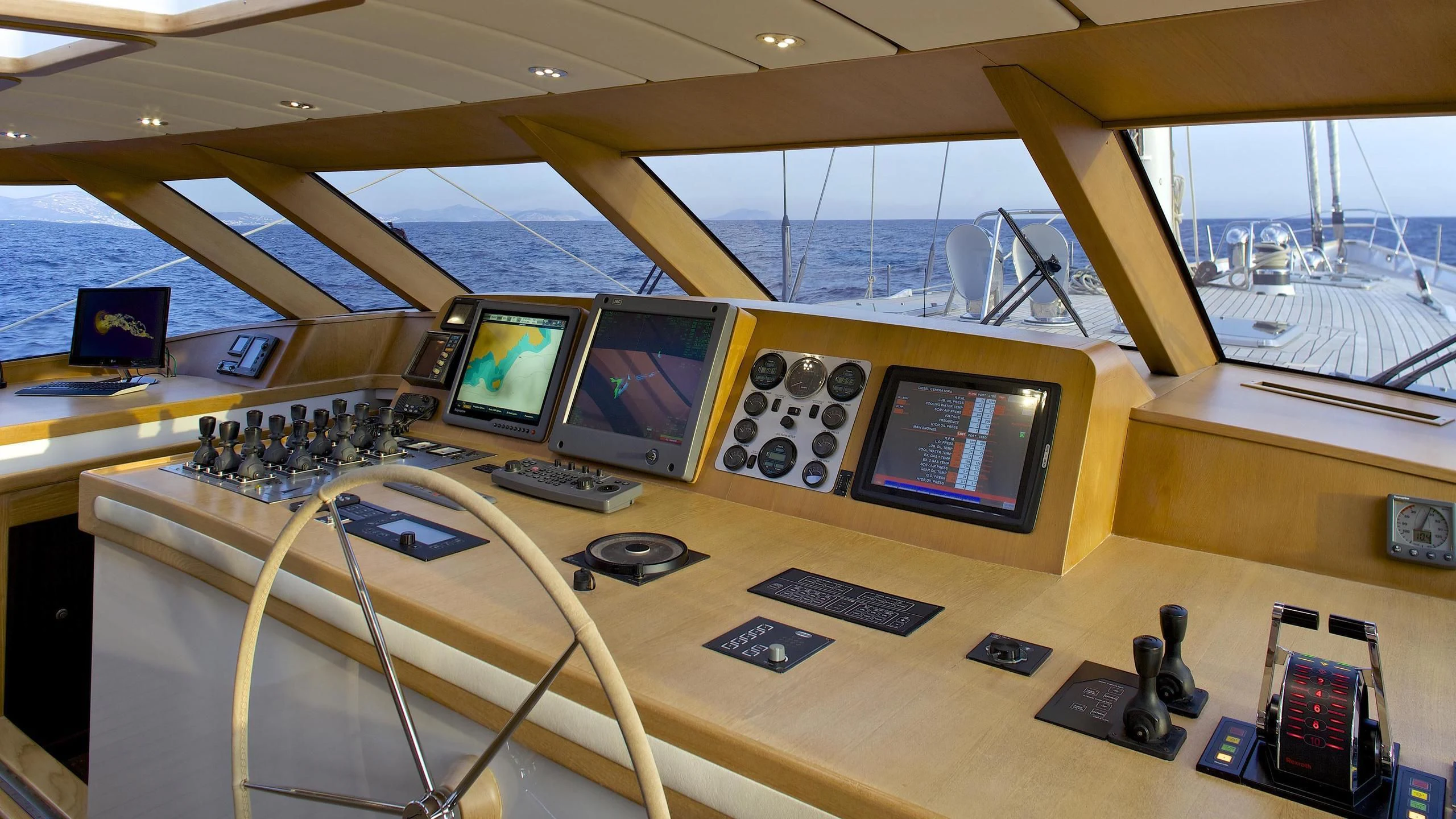 a room with many screens aboard ALLURE A Yacht for Sale