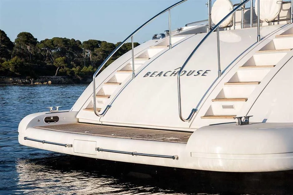 a white yacht on the water aboard ALLURE A Yacht for Sale