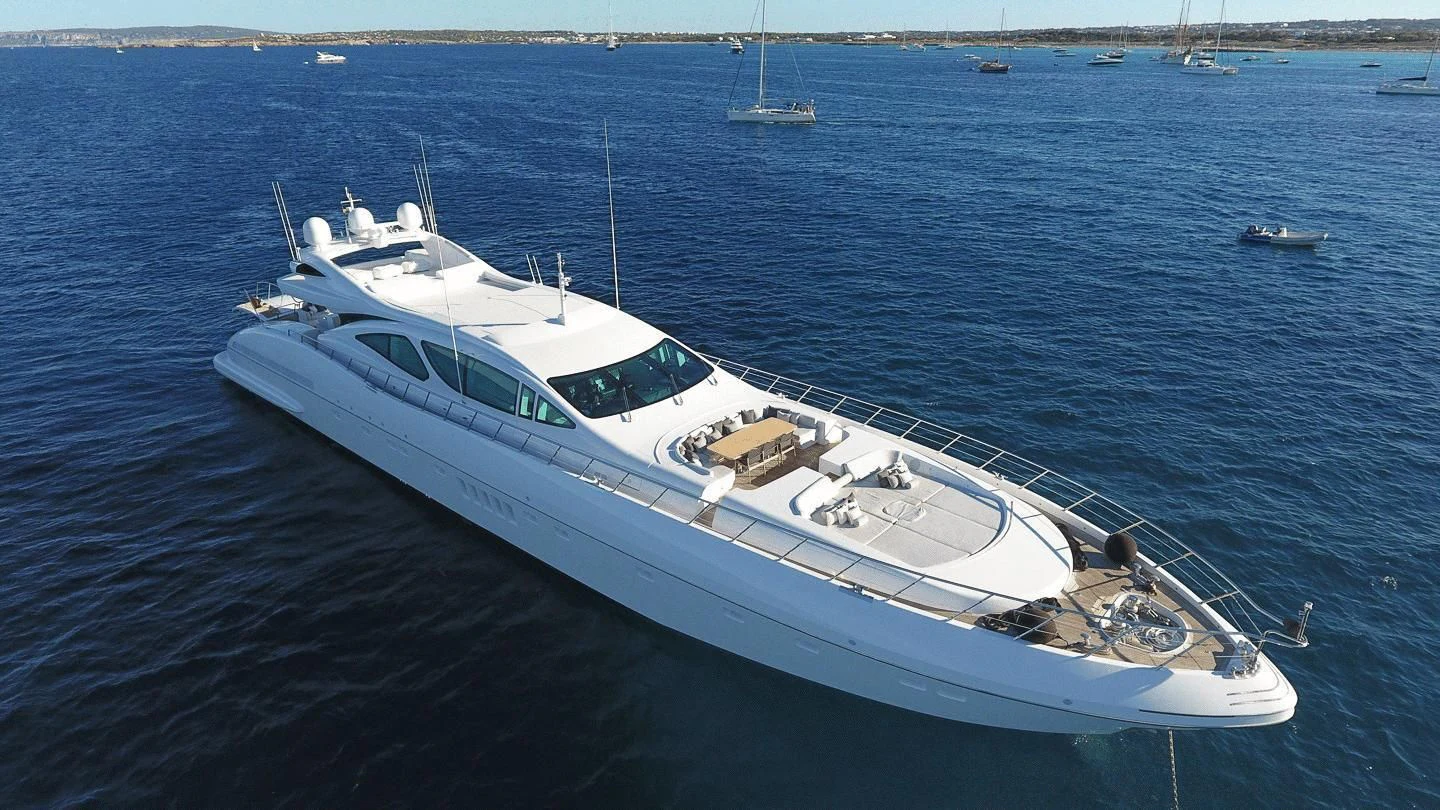 a white yacht in the water aboard ALLURE A Yacht for Sale