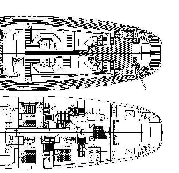 diagram, engineering drawing aboard ALLURE A Yacht for Sale
