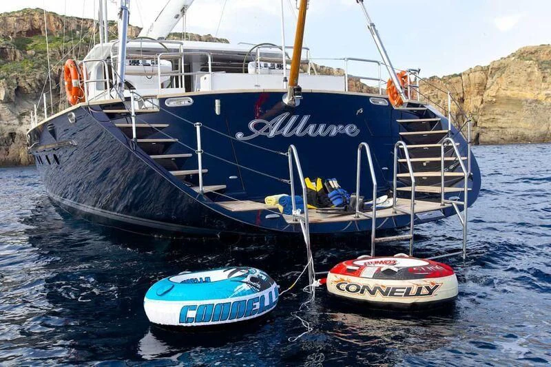 a boat on the water aboard ALLURE A Yacht for Sale