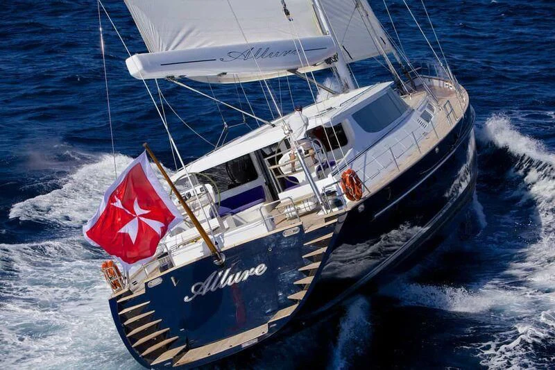 a boat on the water aboard ALLURE A Yacht for Sale