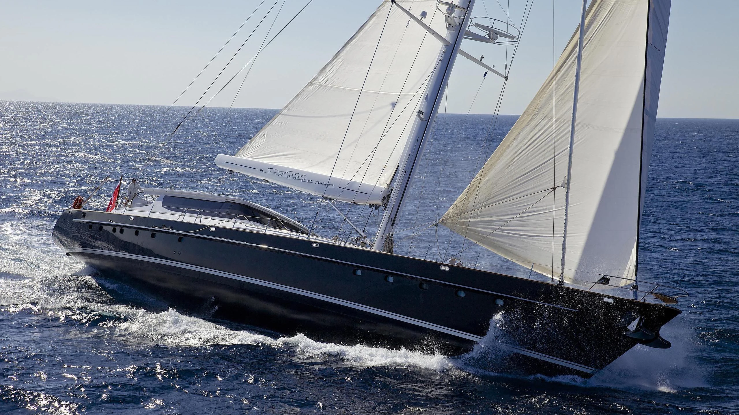 a boat on the water aboard ALLURE A Yacht for Sale