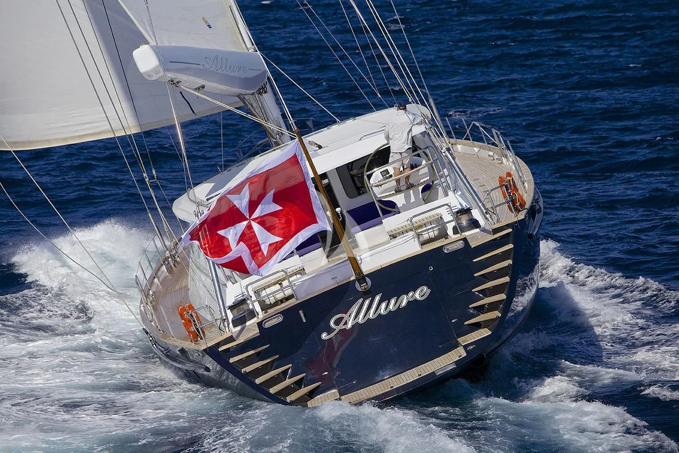 a boat on the water aboard ALLURE A Yacht for Sale