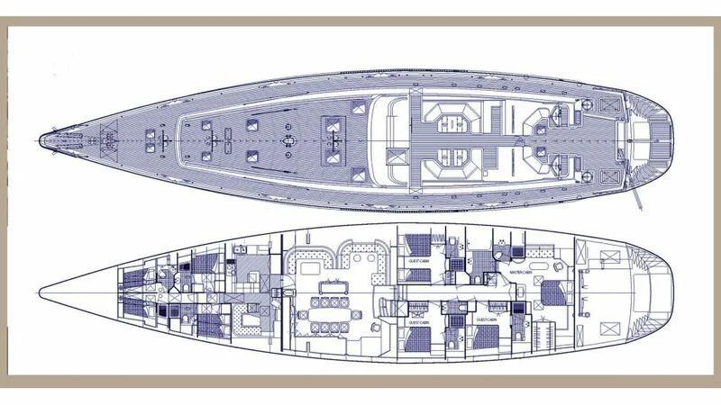 diagram, engineering drawing aboard ALLURE A Yacht for Sale