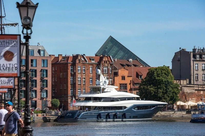 a boat on the water aboard VIATORIS Yacht for Sale