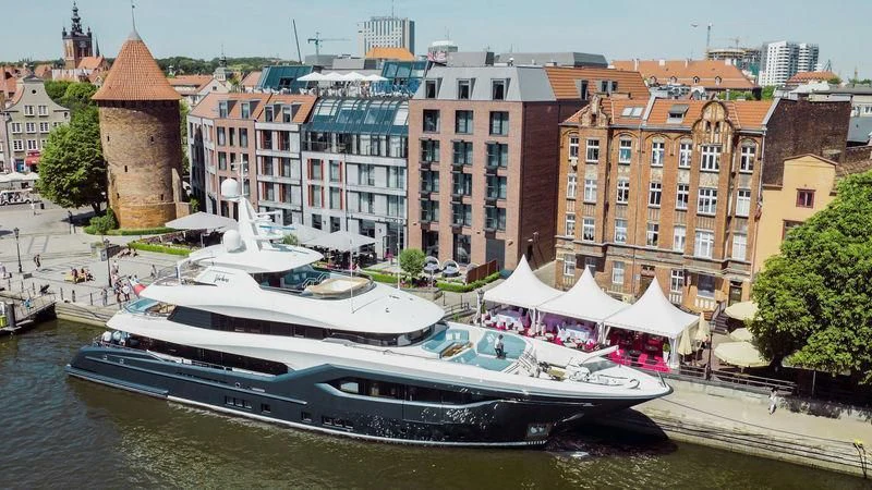 a boat in the water aboard VIATORIS Yacht for Sale