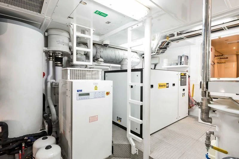 a room with machinery and equipment aboard VIATORIS Yacht for Sale