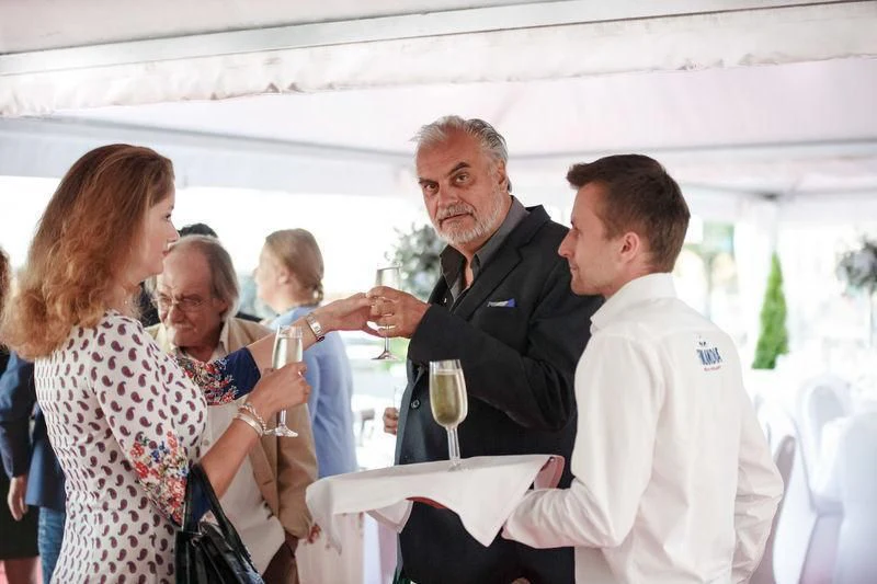 a person talking to Berel Wein et al. aboard VIATORIS Yacht for Sale