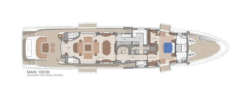 diagram, engineering drawing aboard VIATORIS Yacht for Sale