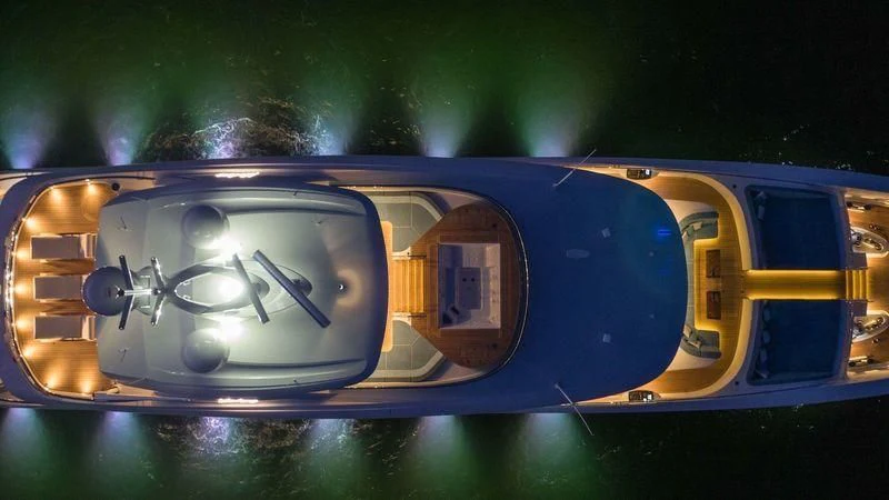 a yellow car with a large round dial and a round dial aboard VIATORIS Yacht for Sale