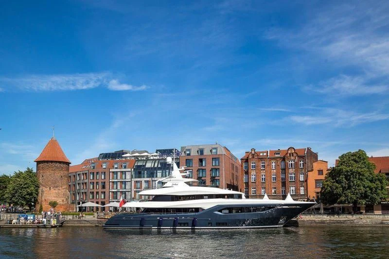 a boat on the water aboard VIATORIS Yacht for Sale