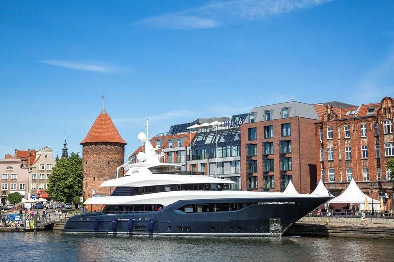 a boat on the water aboard VIATORIS Yacht for Sale