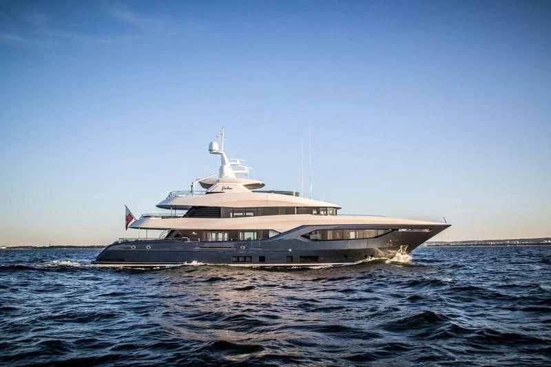 a boat on the water aboard VIATORIS Yacht for Sale
