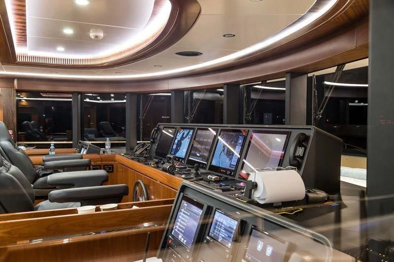 inside of a bus with computers aboard VIATORIS Yacht for Sale