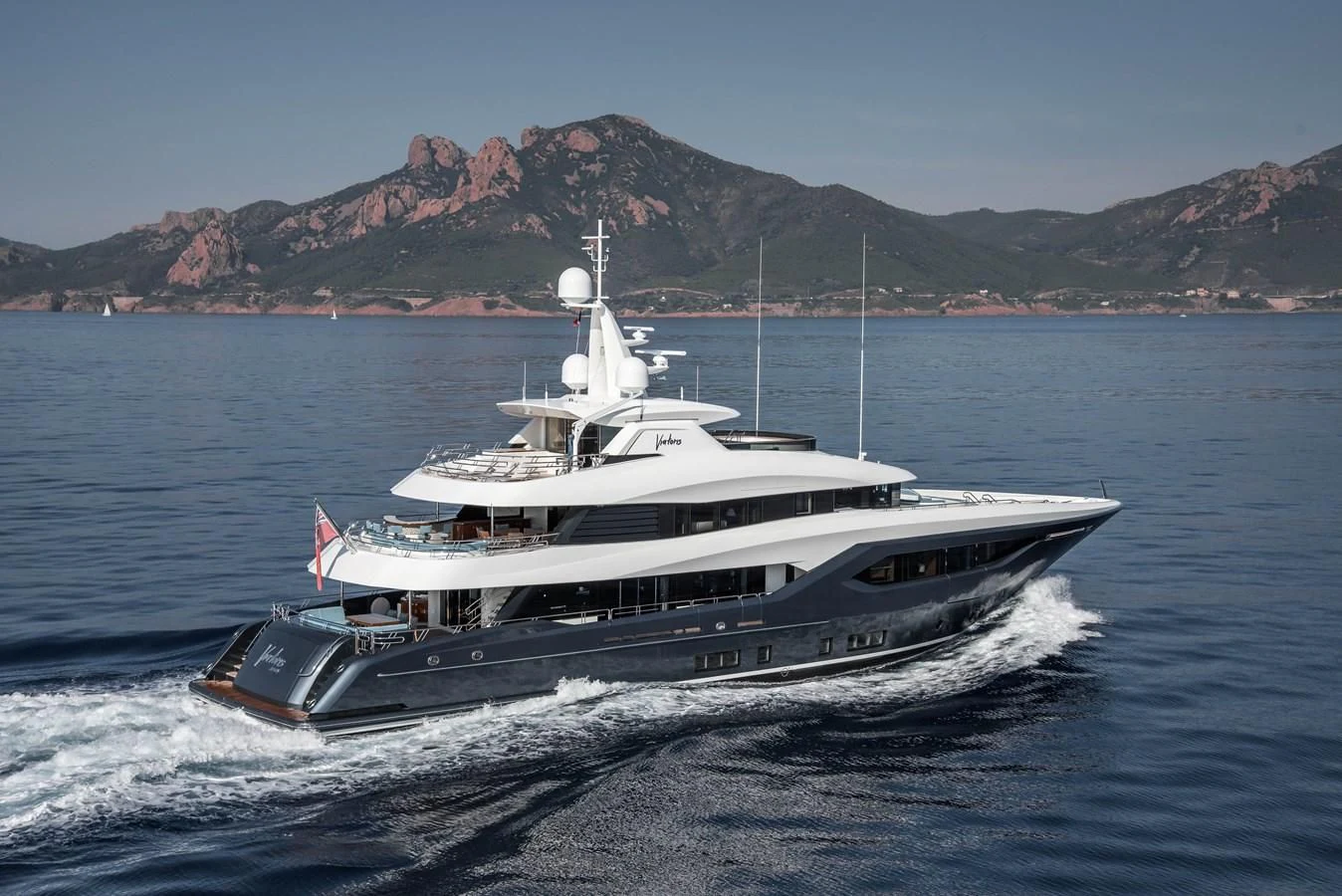 a boat on the water aboard VIATORIS Yacht for Sale