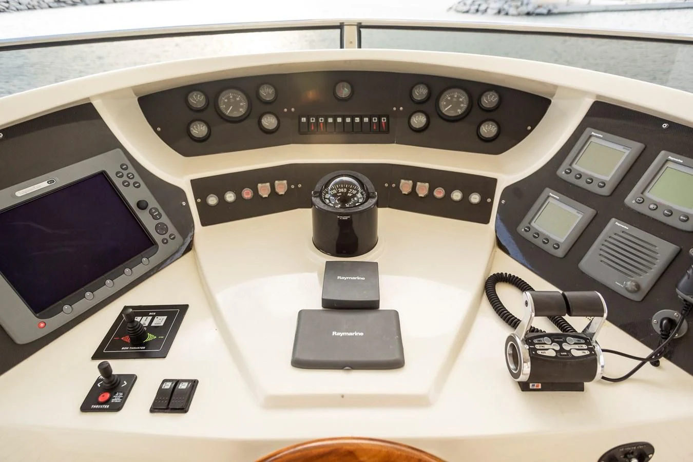 a close-up of a console aboard GRACE Yacht for Sale