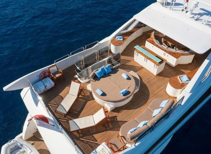 a deck of a boat aboard GRACE Yacht for Sale